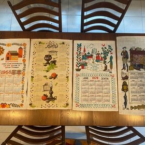 Vintage tea towel calendars